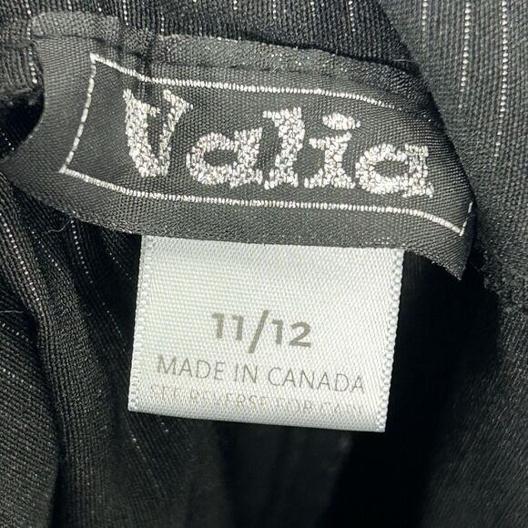 Valia Women's 11/12 Pin Stripe Black Dress Pants Pull On Office Work 32 x 32 - Picture 9 of 10